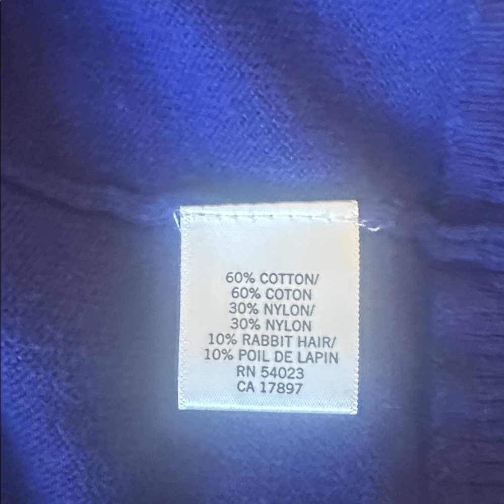 Banana Republic Navy Crewneck Cobalt Blue Cardigan Button-down Sweater size M - Picture 3 of 3